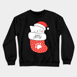 Kitty Cat Christmas Stocking Crewneck Sweatshirt